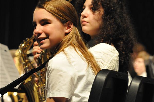 Students performing at the 2023-2024 All County Band Concert